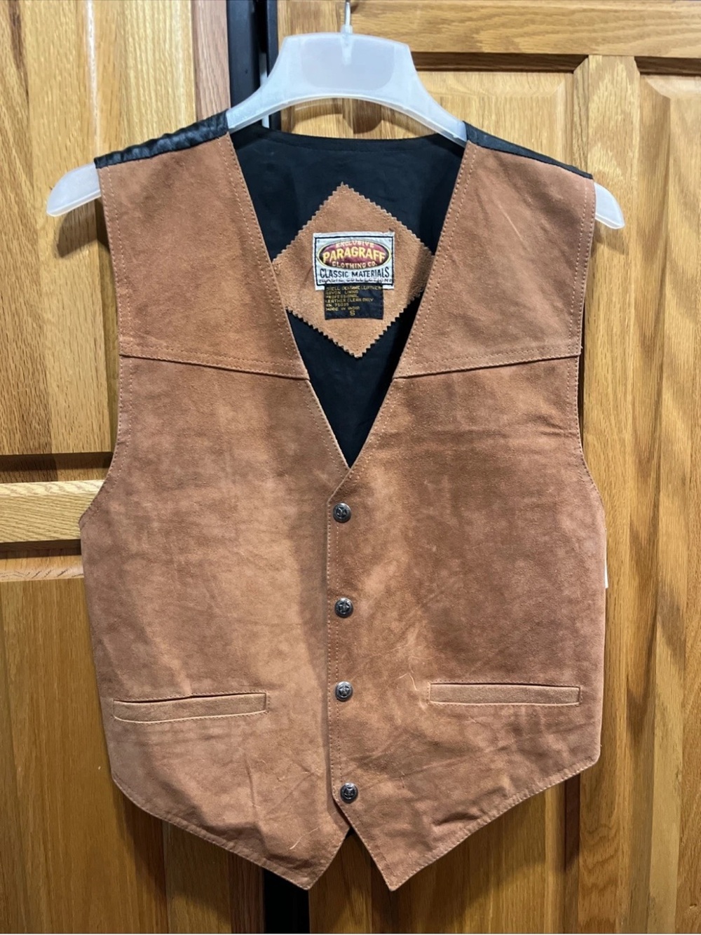 Classic Brown Leather Suede Men's Vest